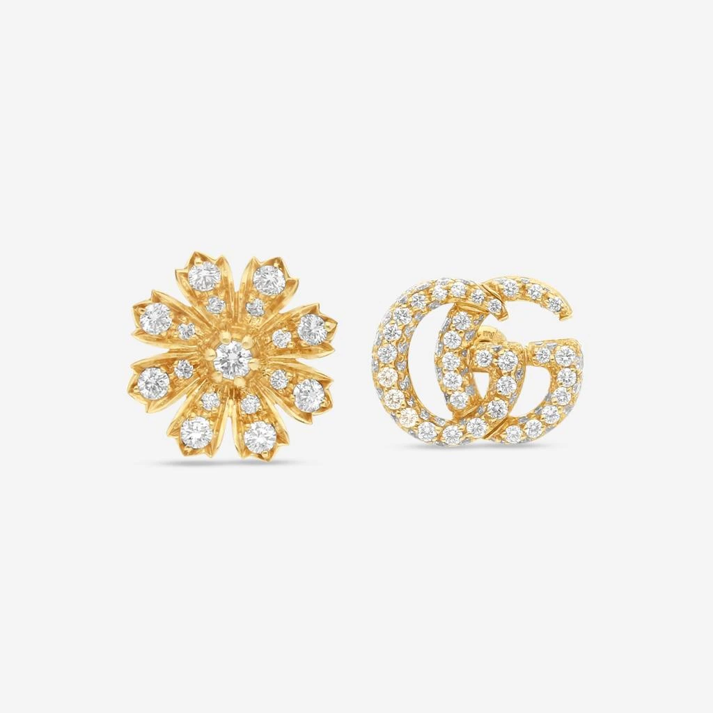 Gucci Gucci Flora 18K Yellow Gold Diamond Stud Earrings YBD58203300200U-copy