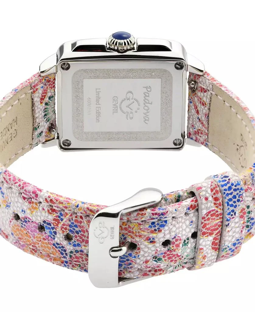 Gevril Women's Swiss Quartz Padova Floral White Leather Watch 30mm 3