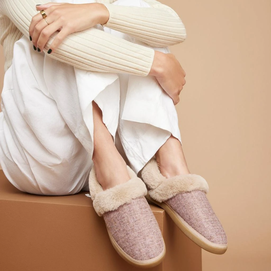 TOMS Shoes Oslo Vintage Pink Cozy Herringbone Slipper 2