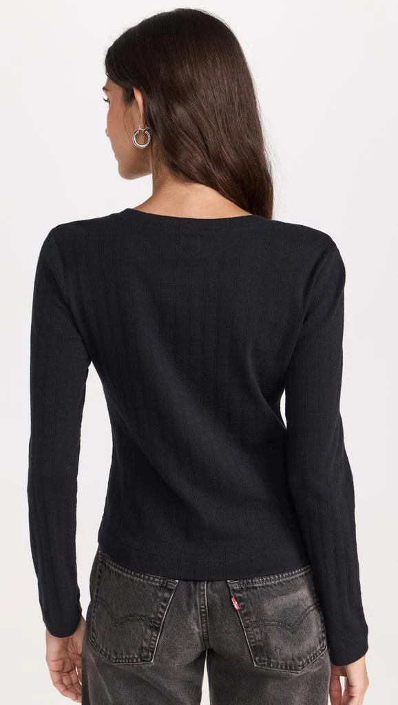 Leset Pointelle Classic Crew Cardigan 2