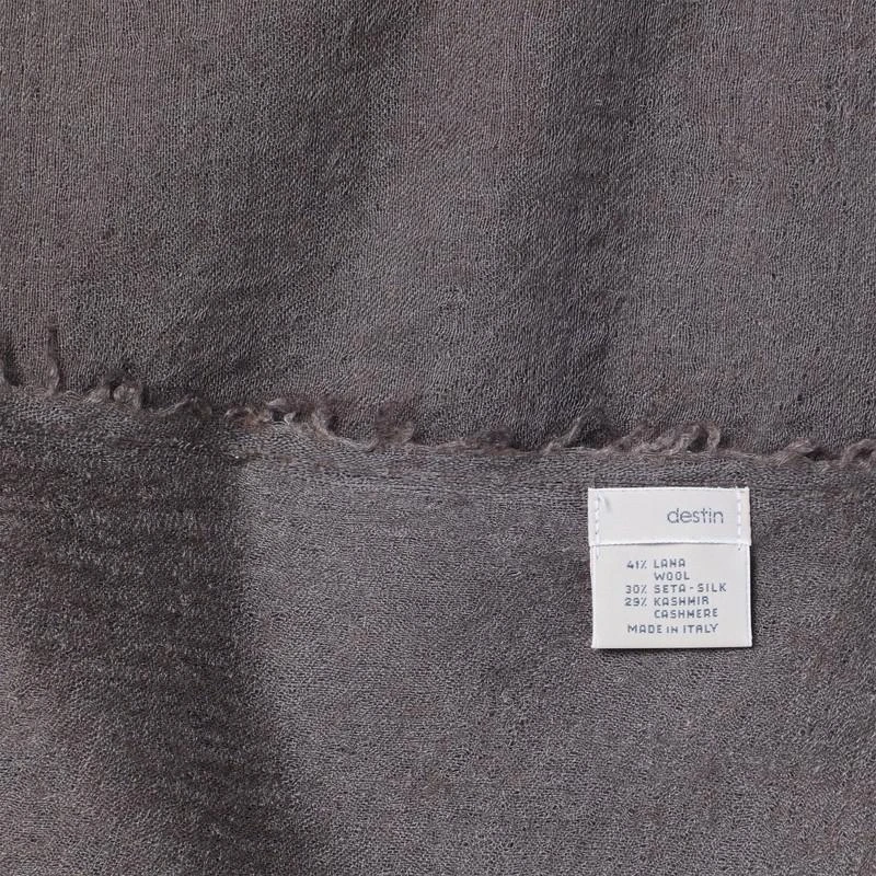 Destin Mud-coloured wool-silk blend scarf 4