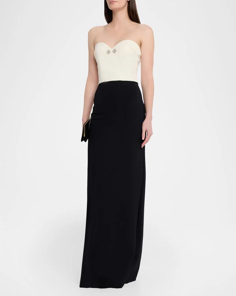 Chiara Boni Renta Strapless Two-Tone Column Gown 4