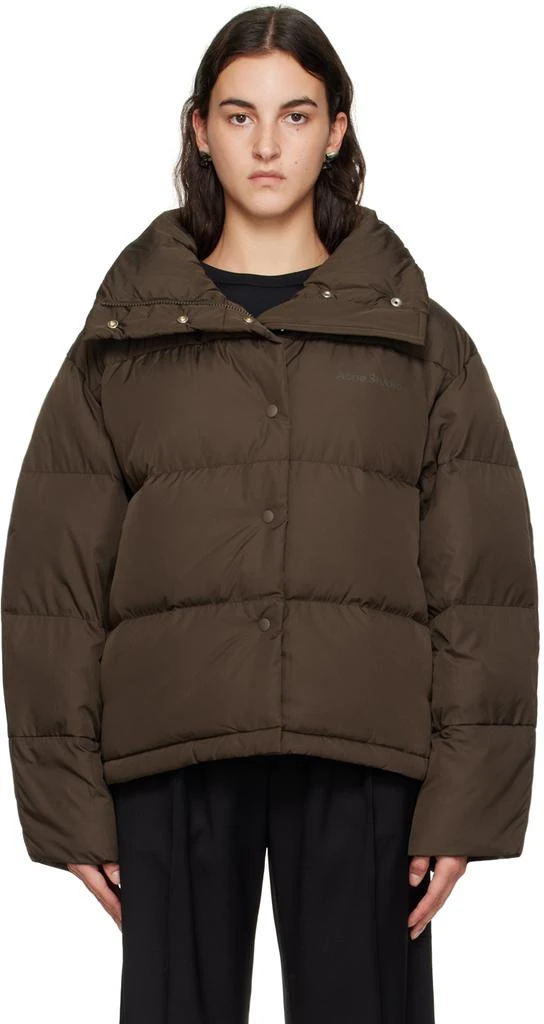 Acne Studios Brown Quilted Down Jacket 1