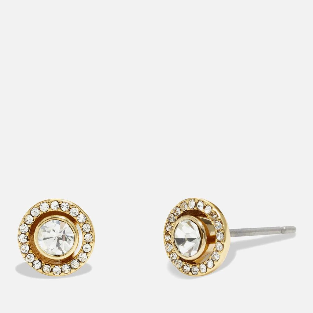 Coach Coach Halo Gold-Tone and Crystal Earrings 1