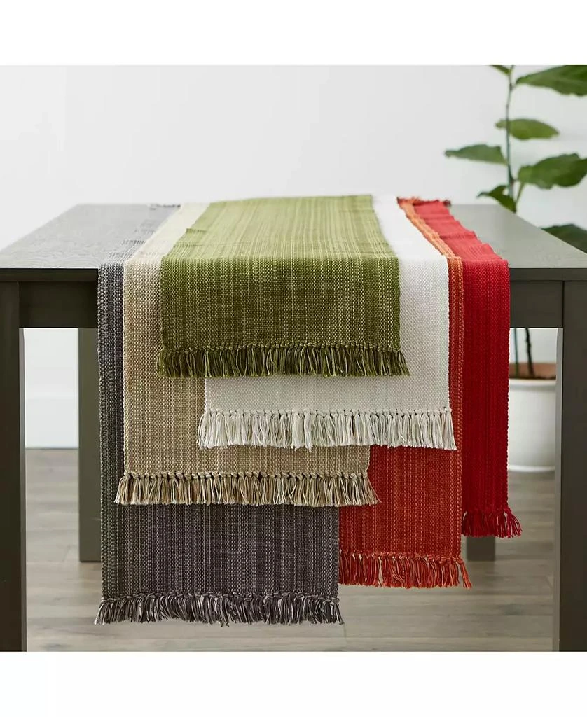 Design Imports Variegated Fringe Table Runner 7