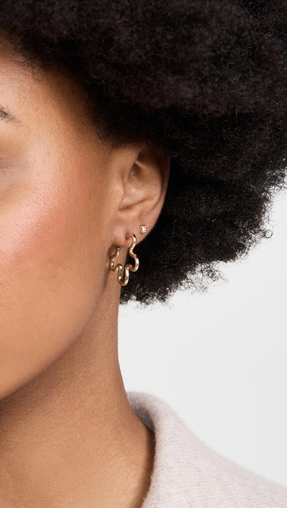 Bea Bongiasca Two Tone Asymmetrical Flower Earrings