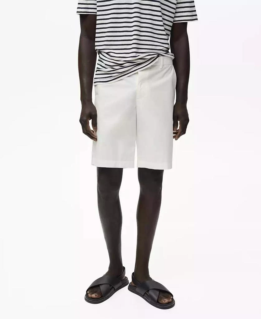 Mango Men's Interior Elastic Strip Cotton Bermuda Shorts 1