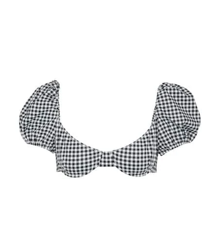 CAROLINE CONSTAS Skyros checked bikini top 1