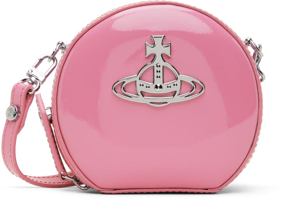 Vivienne Westwood Pink Shiny Mini Round Crossbody Bag