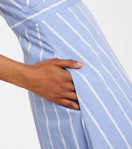 VERONICA BEARD Baylee striped poplin midi dress 5