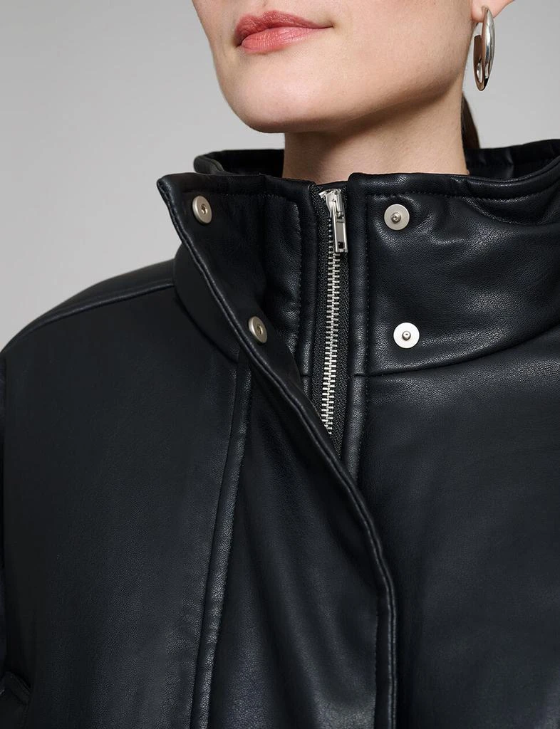 Pixie Market Crop Leather Bomber Jacket 4