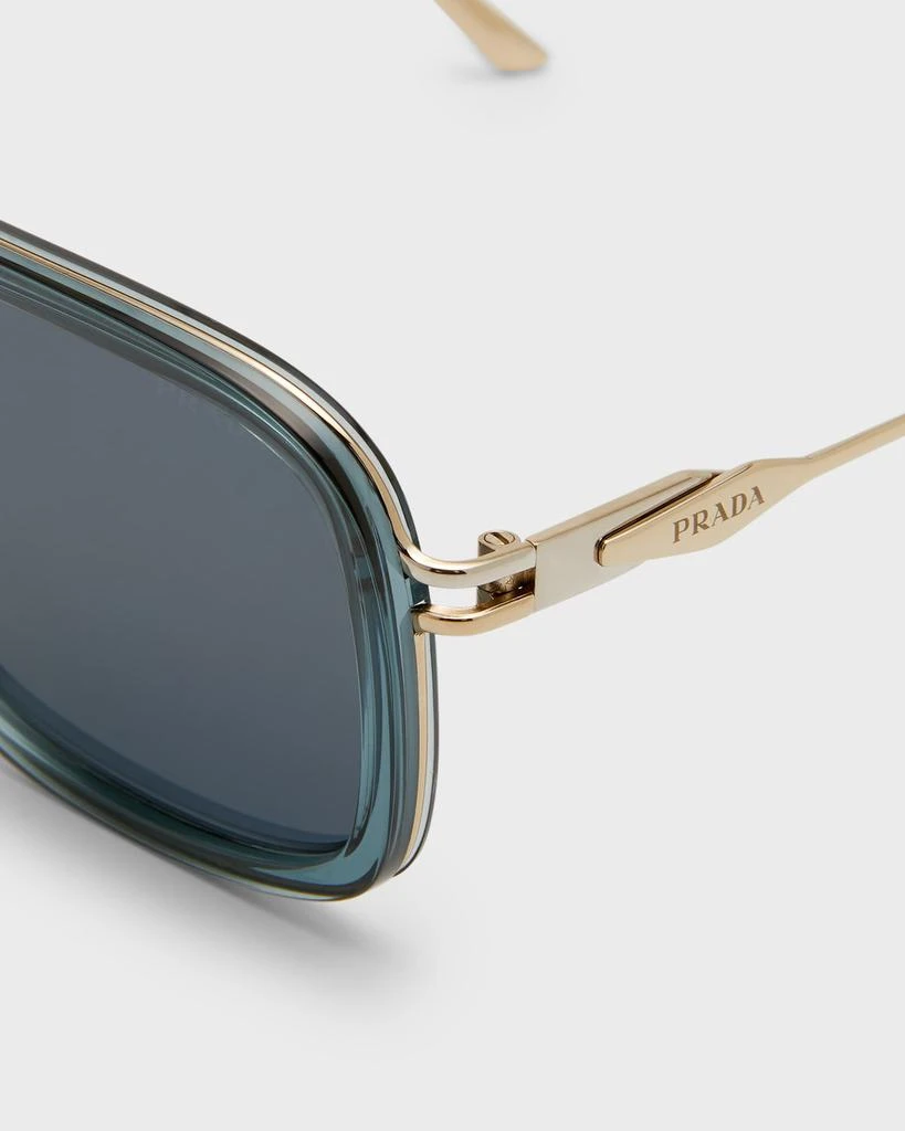 Prada Men's Double-Bridge Rectangle Sunglasses 4