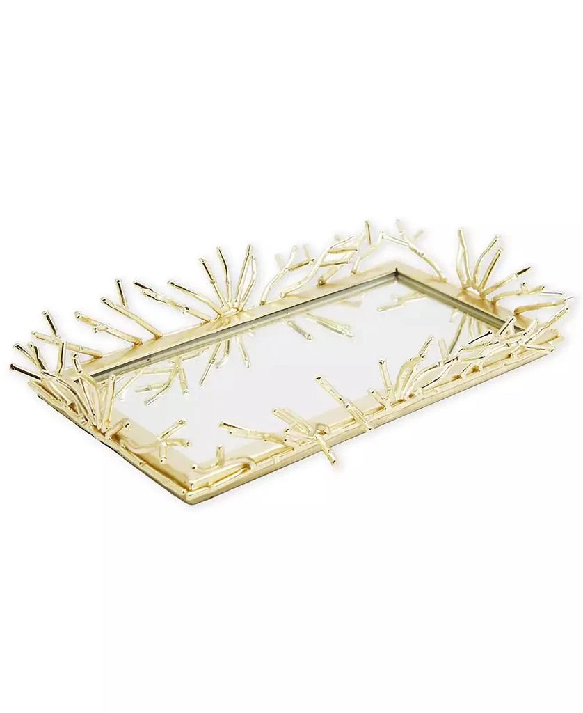 Classic Touch Rectangular Decorative Mirror Tray Design Border, 12" x 6" 2