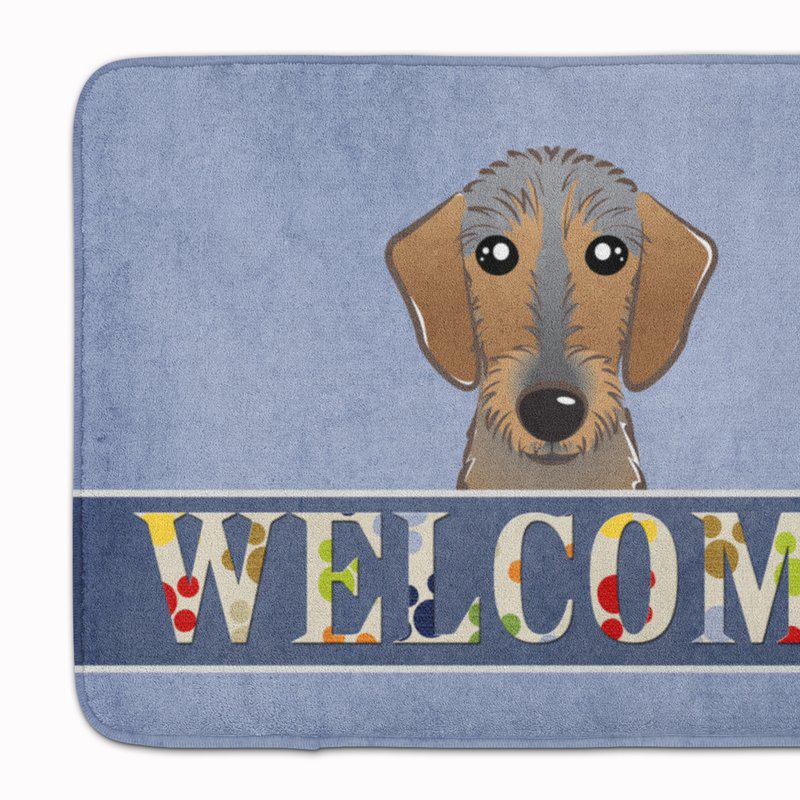 Caroline's Treasures 19 in x 27 in Wirehaired Dachshund Welcome Machine Washable Memory Foam Mat