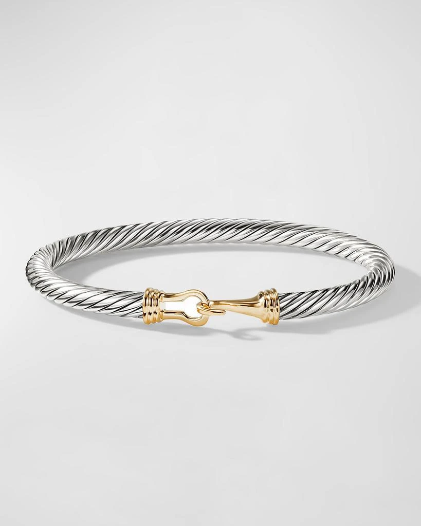 David Yurman Cable Buckle Bracelet with 14K Gold in Silver, 5mm