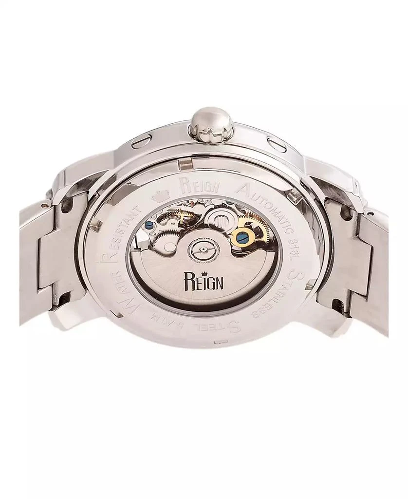 Reign Kahn Automatic White Dial, Skeleton Silver Stainless Steel Watch 45mm 4