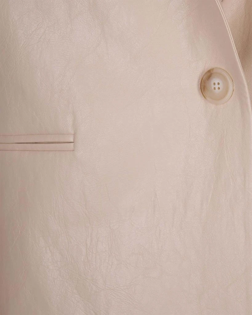 The Andamane Tailored Oatmeal Vegan Leather Blazer 3