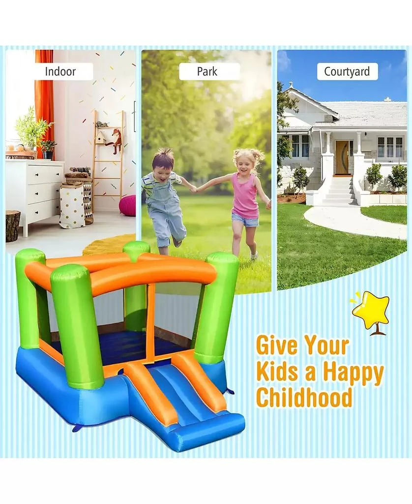 HONGGE Kids Inflatable Bounce House for Indoor and Outdoor Play without Blower 8
