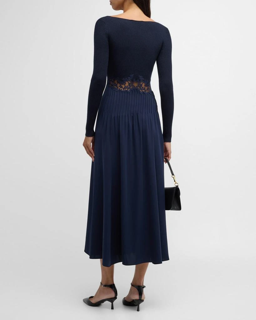 Gabriela Hearst Prior Mixed-Media Lace Long-Sleeve Maxi Dress 7