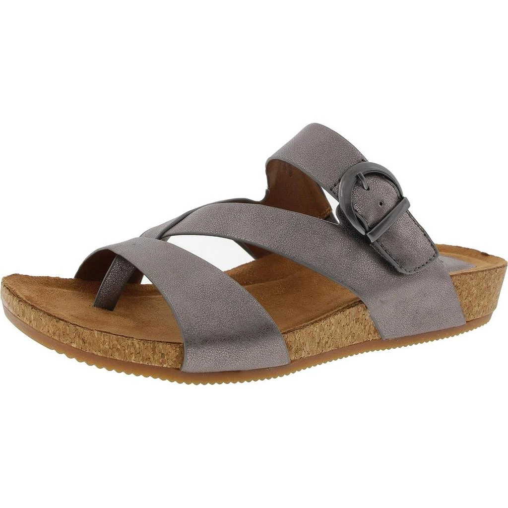 Eurosoft by Sofft Gladis Womens Toe Loop Faux Leather Slide Sandals 1