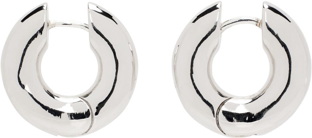 Laura Lombardi Silver Medium Terra Hoop Earrings