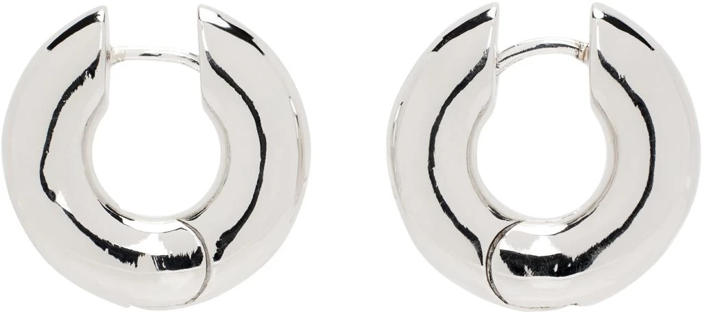 Laura Lombardi Silver Medium Terra Hoop Earrings 1