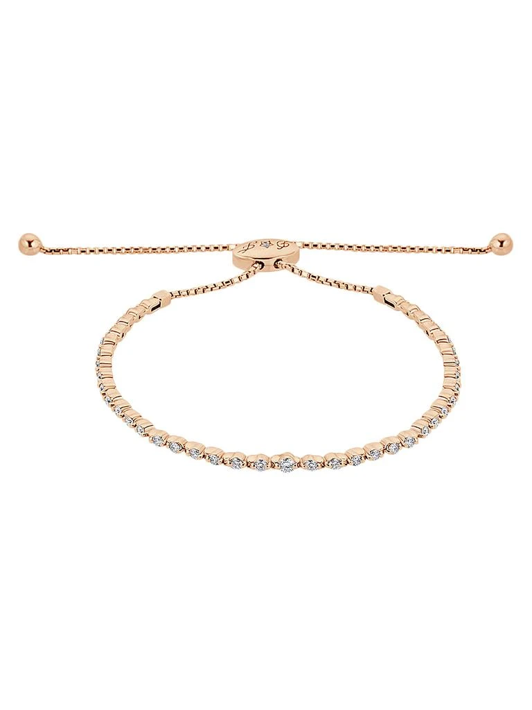 Saks Fifth Avenue 14K Rose Gold 
1 TCW Diamond Prong-Set Bolo Bracelet