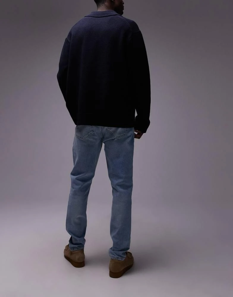 Topman Topman stretch skinny jeans in light wash blue 2