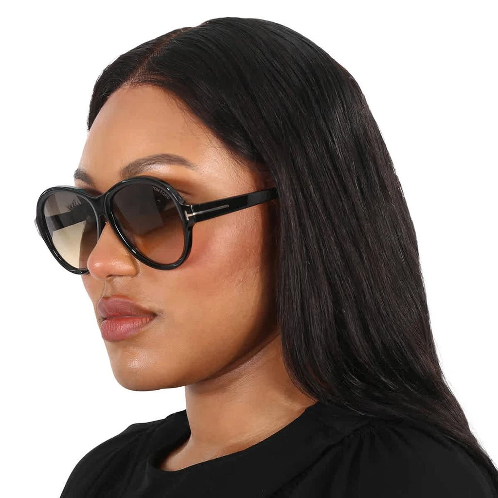 Tom Ford Camryn Smoke Gradient Oval Ladies Sunglasses FT1033 01B 59 2