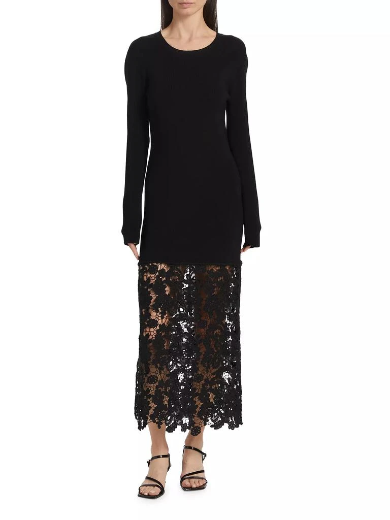 Sea Sabine Embroidered Wool-Cotton Midi-Dress 3