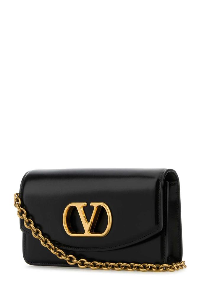 BLACK LEATHER VLOGO SIGNATURE SHOULDER BAG – On Sale Now