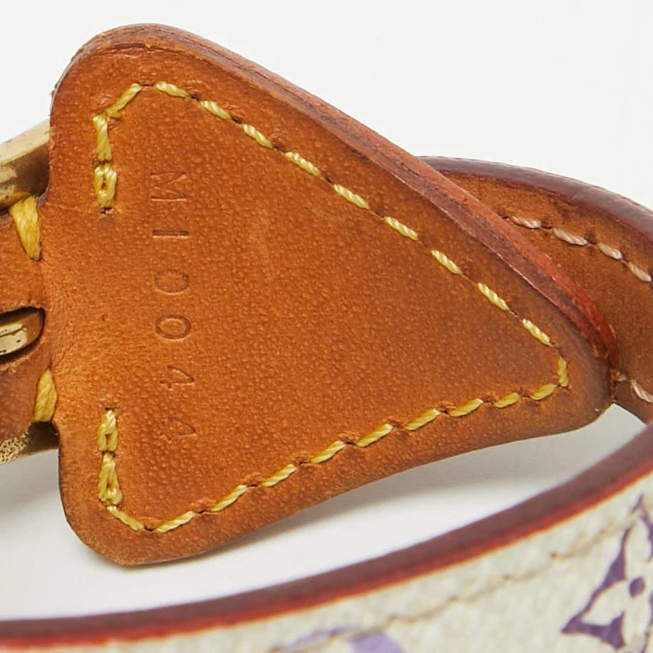 Louis Vuitton Louis Vuitton Theda Monogram Canvas Leather Gold Tone Bracelet 5