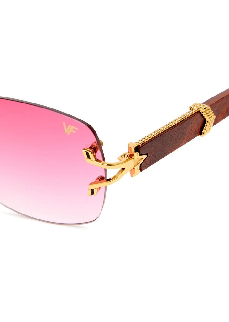 Vintage Frames Company Bal Harbour Wood Edition rectangle sunglasses 3
