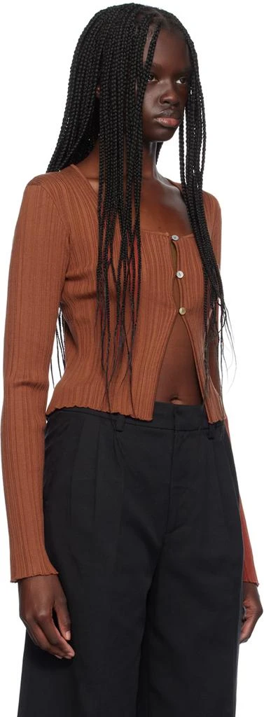 HOLZWEILER Orange Uneven Rib Cardigan 2