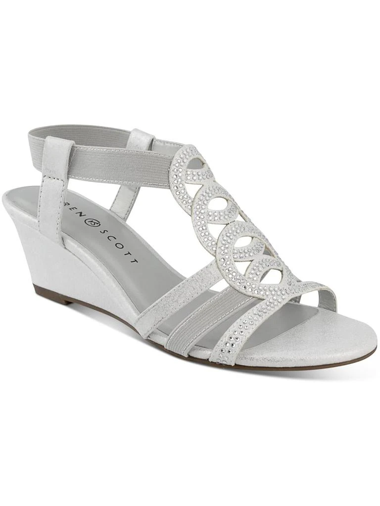 Karen Scott Denice Womens Embellished Slingback Wedge Sandals 2