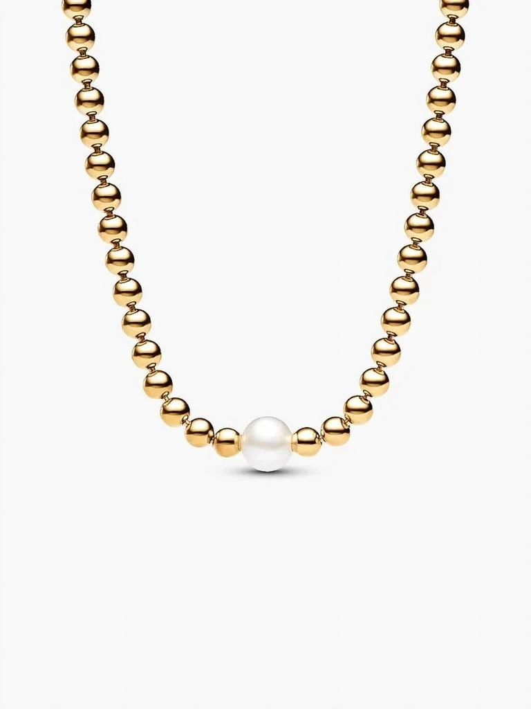 PANDORA Treated Freshwater Cultured Pearl
Beads Collier Necklace In Gold
