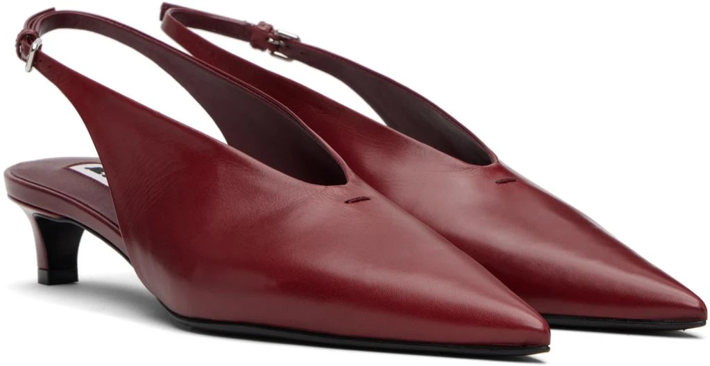 Jil Sander Red Slingback Heels 4