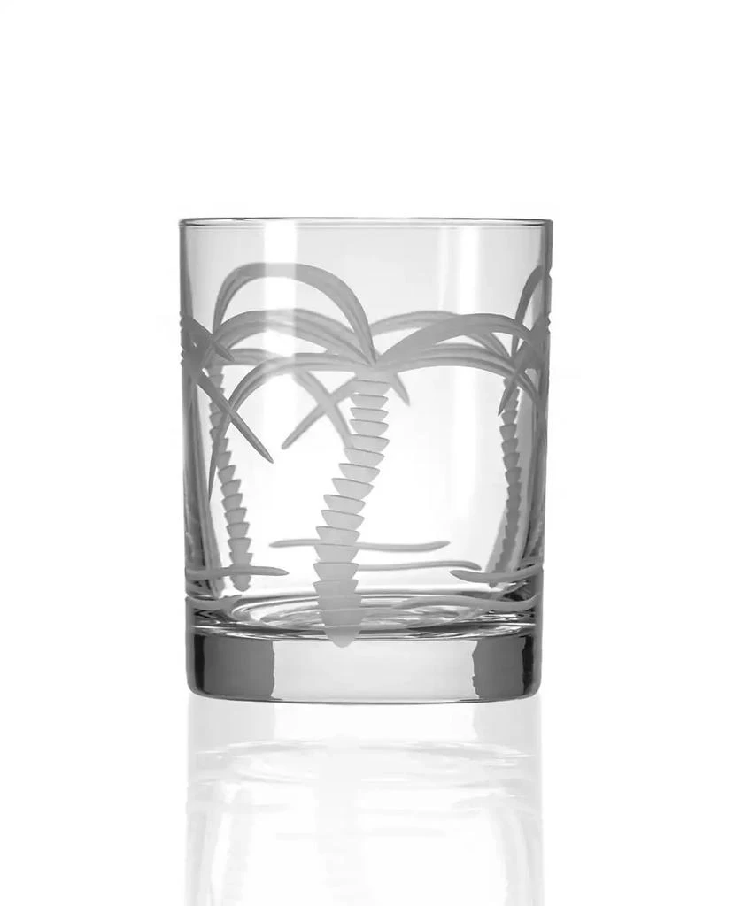 Rolf Glass Palm Tree Double Old Fashioned Glass 13oz - Set of 4 Glasses 2