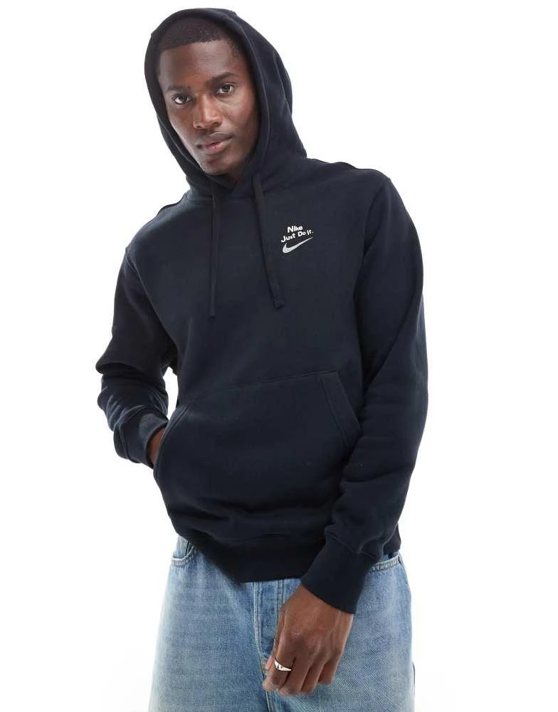 NIKE Nike Club graphic back print hoodie in black 2