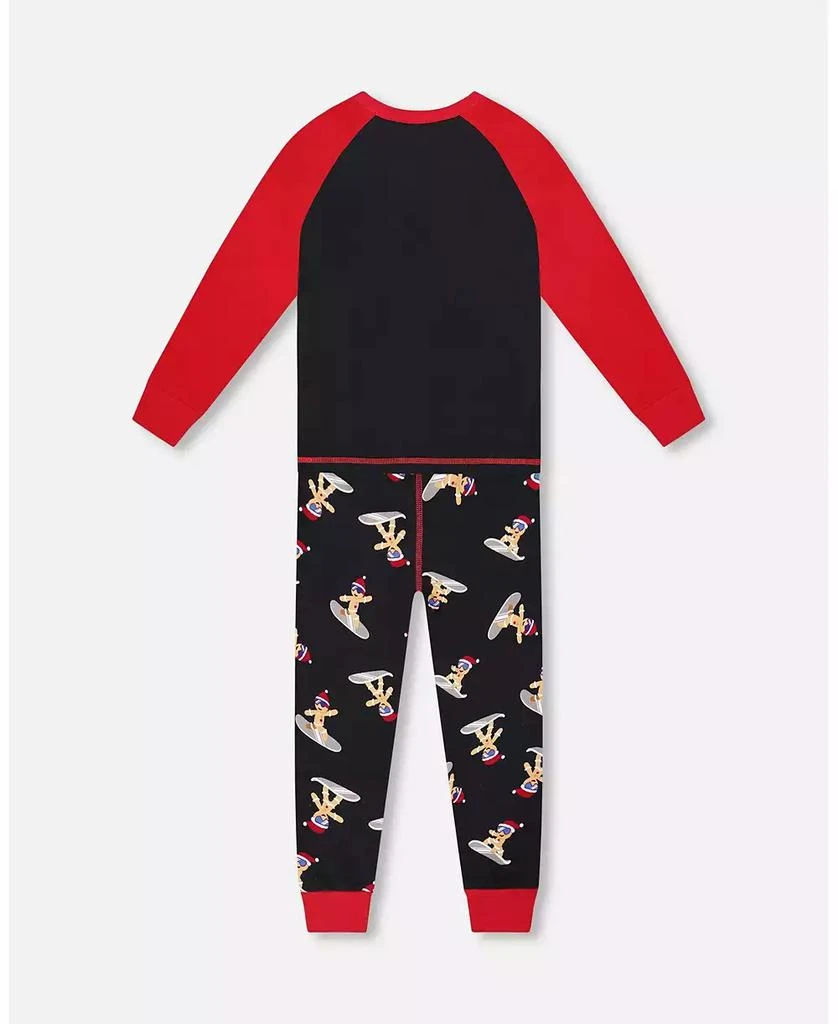Deux par Deux Boy Two-Piece Cotton Pajama Set Black Cookie Print - Toddler|Child 3