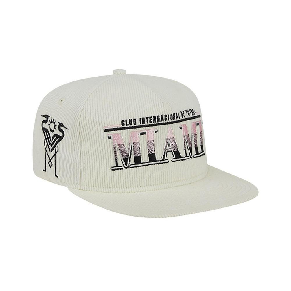 New Era Men's White Inter Miami CF Throwback Corduroy Golfer Adjustable Hat