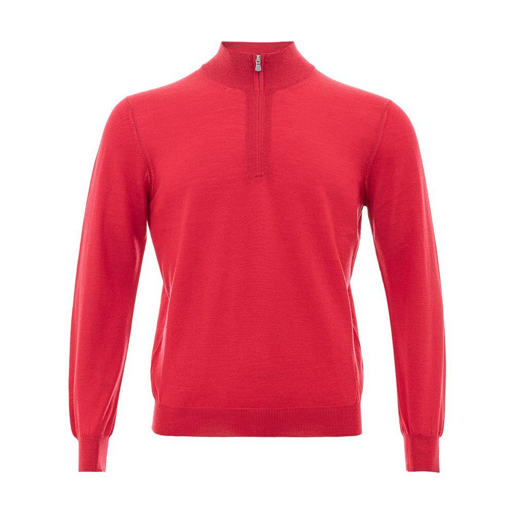 GRAN SASSO Elegant Crimson Wool T-Shirt for Men's Men