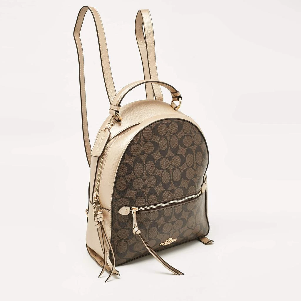 Coach Coach Gold/Brown Signature Coated Canvas and Leather Jordyn Backpack 3