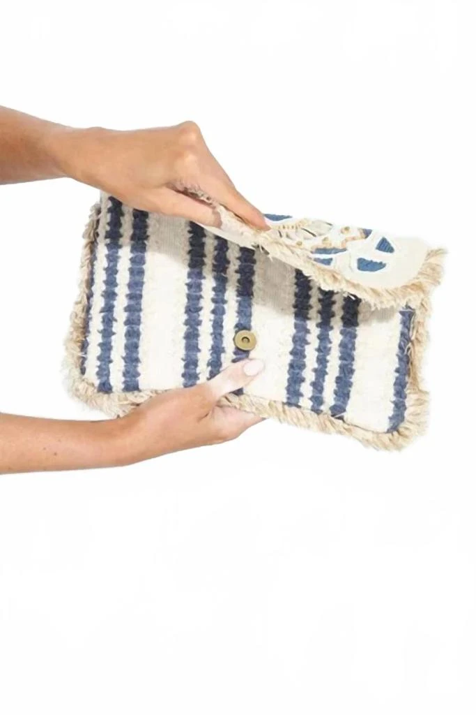 Antik Kraft Women's Coastal Shell Clutch Bag In White 5