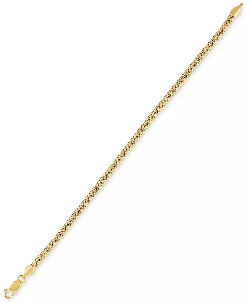 Esquire Men's Jewelry Squared Franco Link Chain Bracelet in 14k Gold-Plated Sterling Silver, Created for Macy's 2