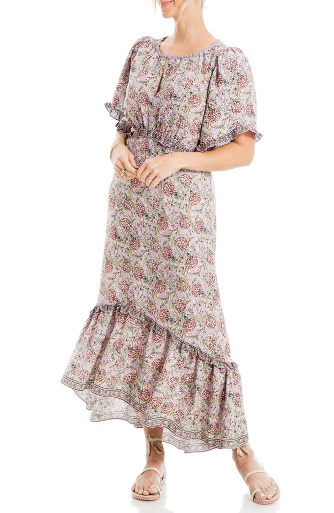 Max Studio Keyhole Short Sleeve High-Low Midi Dress 5