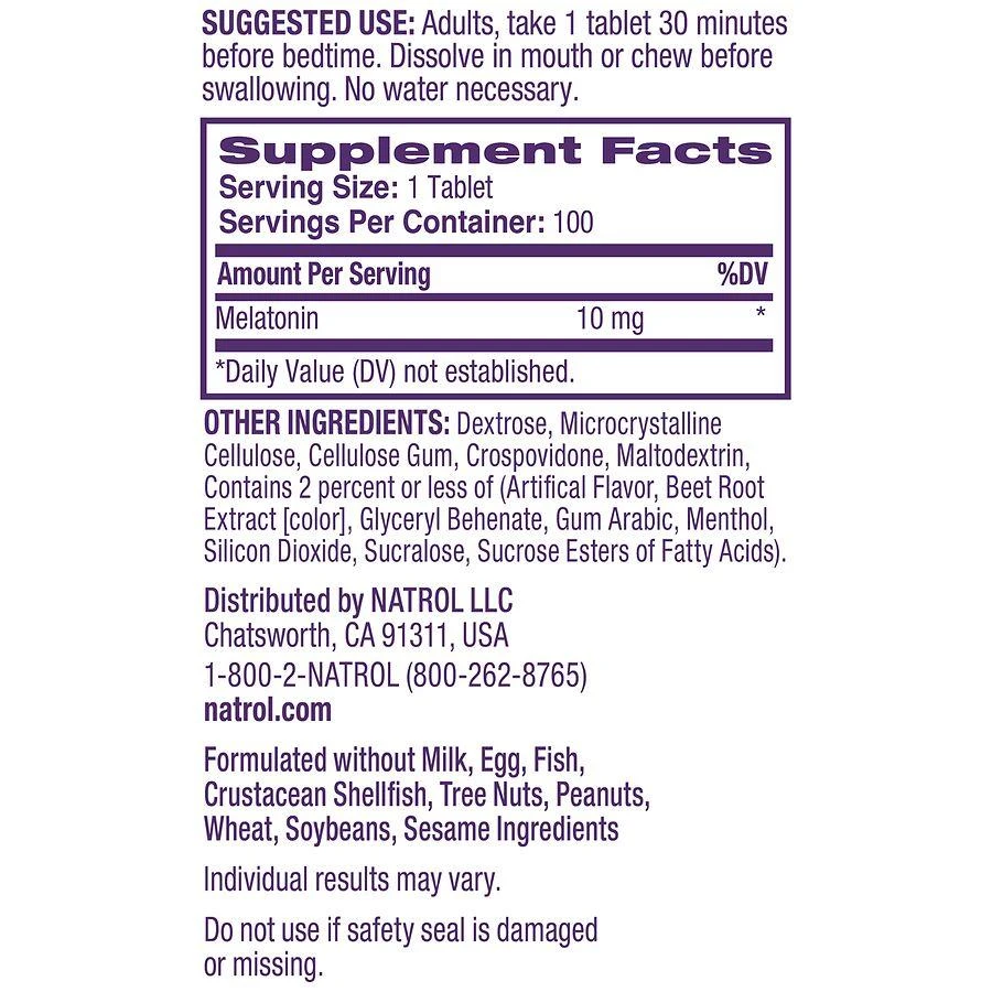Natrol 10mg Fast Dissolve Melatonin Tablets Strawberry 6