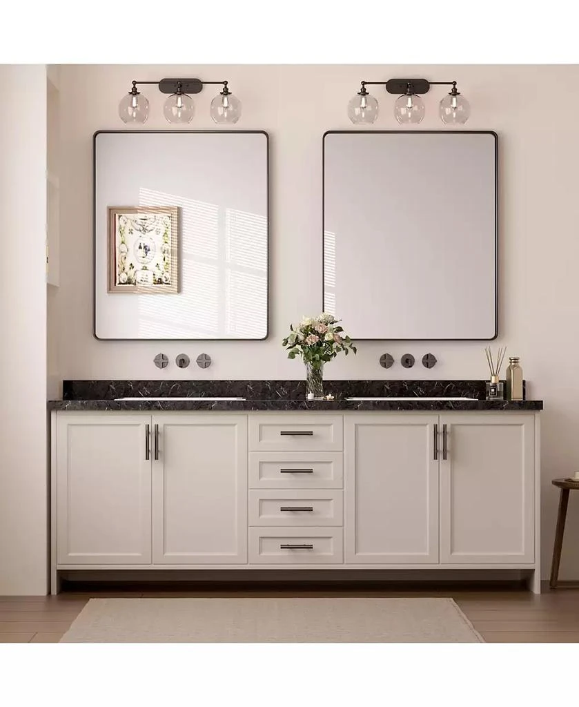 keonjinn 48x24 Inch Brushed Gold Bathroom Vanity Mirror Tempered Glass Metal Framed 2