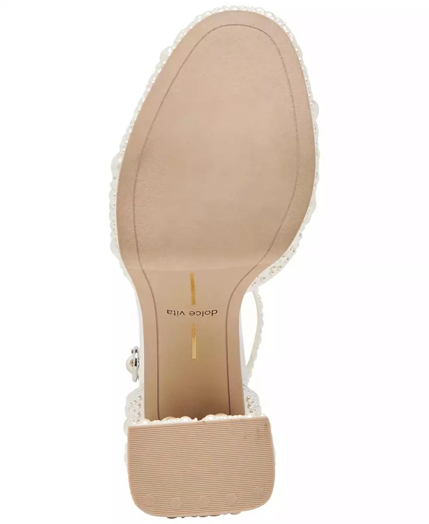 Dolce Vita Women's Pandro Pearl Wide Width Two-Piece Platform Dress Sandals 5