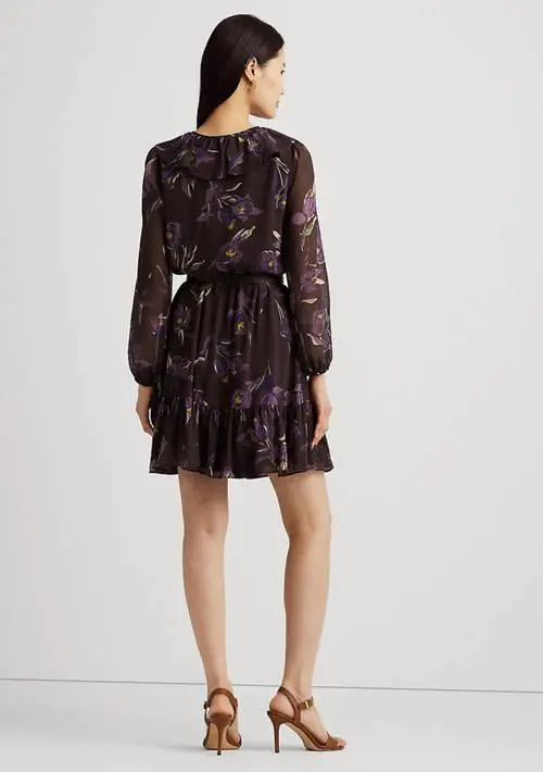 Ralph Lauren Women's Floral Ruffle-Trim Georgette Dress 2